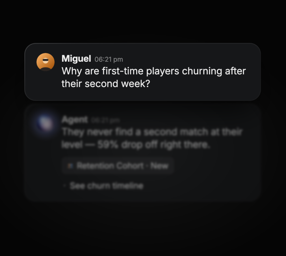 Pulse AI explaining why first-time players churn